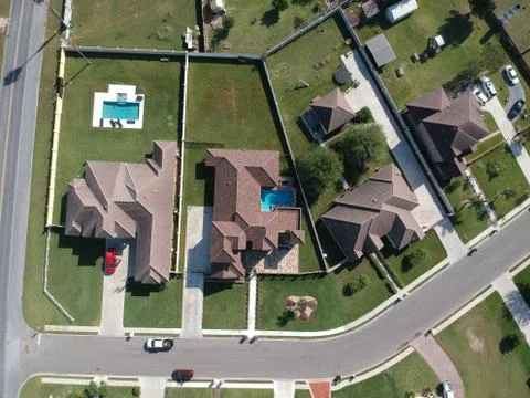 Drone pic of house Stock Photos