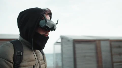 Drone pilot boy with headset Stock Footage 233361230