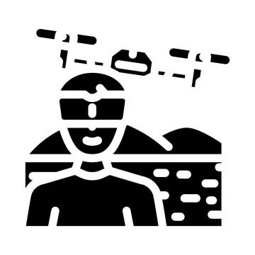 Drone pilot drone glyph icon vector illustration Stock Illustration