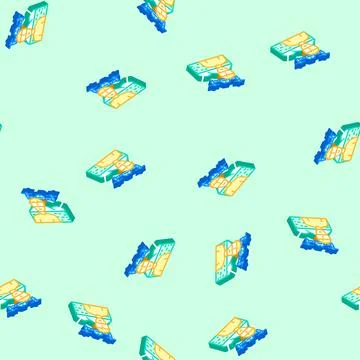 Drone pilot drone isometric icon seamless pattern イラスト素材