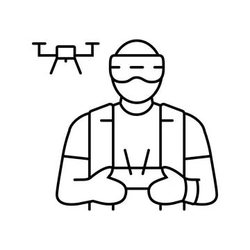 Drone pilot drone line icon vector illustration Stock Illustration