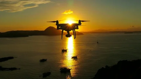 Drone pilot with high resolution camera flying Stock Footage 85292441