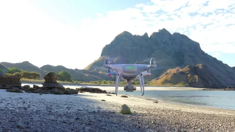 Drone pilot with high resolution camera flying Stock Footage 85292903