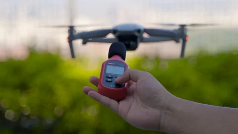 Drone pilot testing the propeller Noise from DJI Mavic Air 2 Stock Footage 187487691