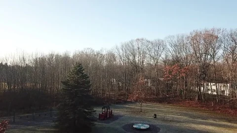 Drone playground with swing set and sliding board Stock Footage 83016175