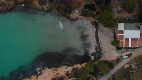 Drone point of view Cala Del Mago in Mallorca. Spain Stock Footage