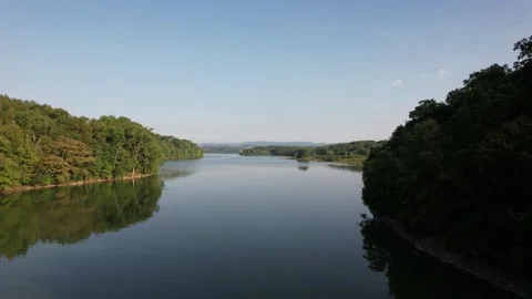 Drone Point of View of Calm Mountain Lake Video stock 247466627