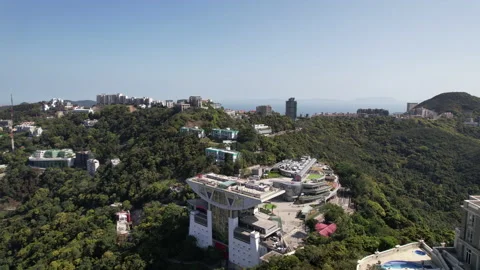 Drone point of view from Hong Kong Island peak Stock Footage 171651065
