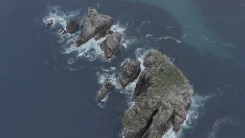 Drone point of view of islands in the Atlantic Ocean (2) Stock Footage 112819819