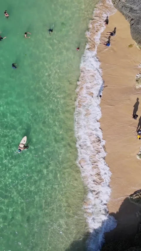 Drone point view at seaside of tropical island at sunny day Stock Footage 311940731