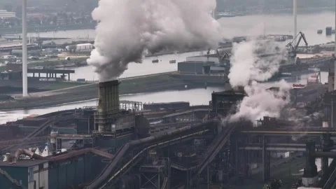 Drone, Polluting, Port, Hazardous Stock Footage 301864824