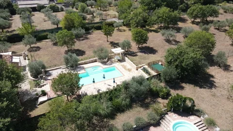 Drone / Pool / Umbia / Italy Stock Footage 154368610