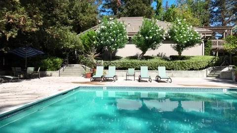 Drone Pool Video Stock Footage 321368568