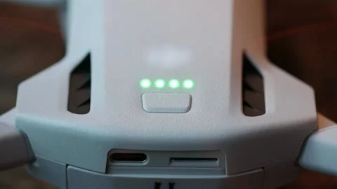 Drone power button with lights closeup Stock Footage 231384506