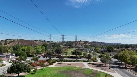 Drone Powerlines Video Stock Footage 321368566