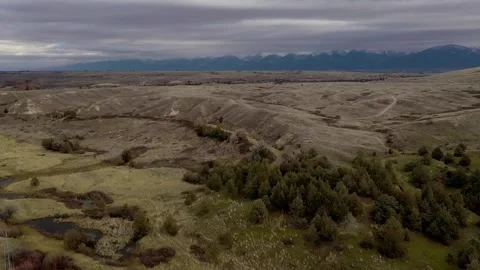 Drone of prairie and mountains Stock Footage