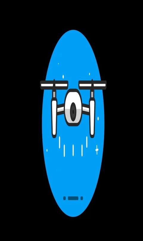 Drone Premium flat icon animated with alpha channel Stock Footage 101584408