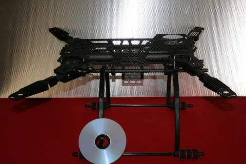 Drone prototype in the production line awaiting to be assembled with electronics Stock Photos