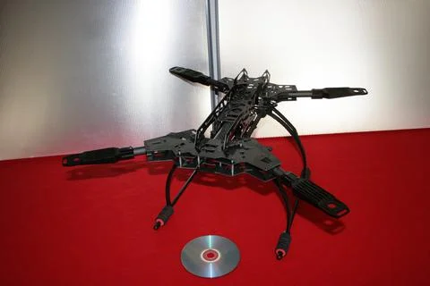 Drone prototype in the production line awaiting to be assembled with electronics Foto stock