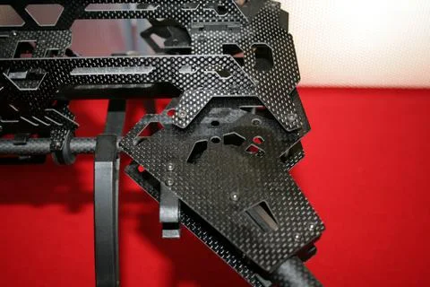 Drone prototype in the production line awaiting to be assembled with electronics Stock Photos