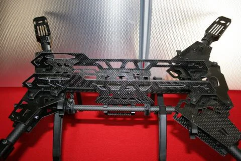 Drone prototype in the production line awaiting to be assembled with electronics Stock Photos