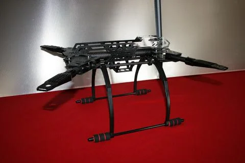 Drone prototype in the production line awaiting to be assembled with electronics Stock Photos