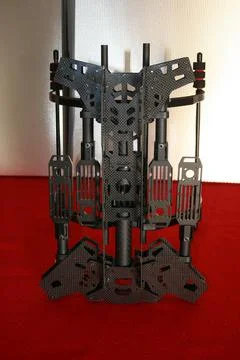 Drone prototype in the production line awaiting to be assembled with electronics Stock Photos