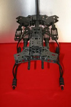 Drone prototype in the production line awaiting to be assembled with electronics Stock Photos