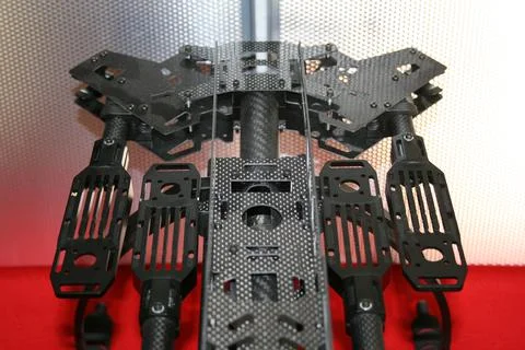 Drone prototype in the production line awaiting to be assembled with electronics Stock Photos