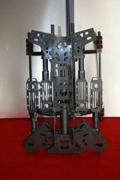 Drone prototype in the production line awaiting to be assembled with electronics Stock Photos