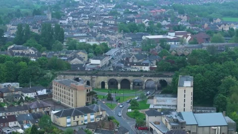 Drone Pull back of Chippenham Viaduct Stock Footage 241086267