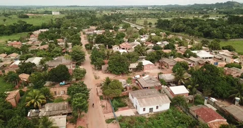Drone pull-back shot of Xinguara city, Pará, Brazil Stock Footage 317733504