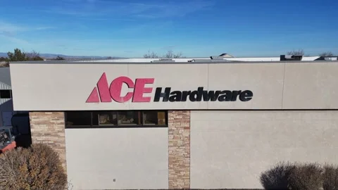 Drone Pullback from Ace Hardware Sign Stock-Footage 296626044