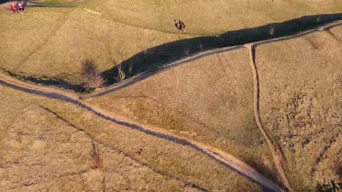 Drone Pullback Hill Grassy Vidéo 172071658