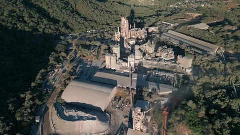 Drone pullback from industrial mining and processing complex near Brasília Stock Footage 335891804