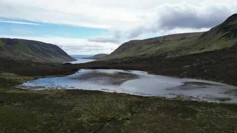 Drone Pullback over Lochan Uaine, Glen Turret, Scotland Stock Footage 326307724