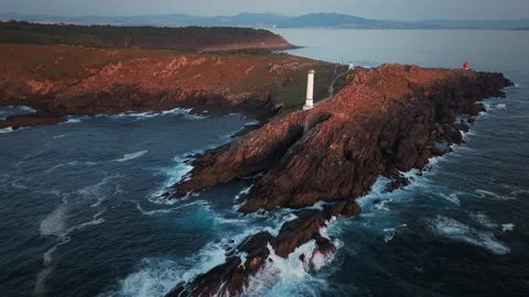 Drone Pullback Revealing Cabo Home Lighthouse Stock Footage 332435450