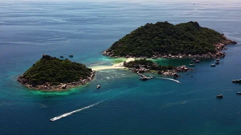 Drone Pullback Revealing Koh Nang Yuan Island Thailand 库存影片 337344822