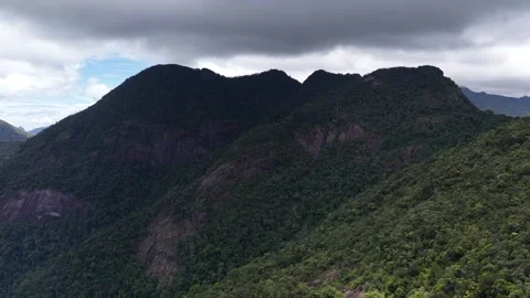 Drone Pullback Revealing a Mountain Ridge Beyond Dak Lak, Vietnam Stock Footage 343806807