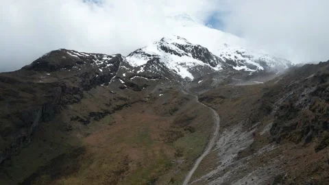 Drone Pulling Back to Reveal Spectacular Glacier Landscape Stock Footage 343419648