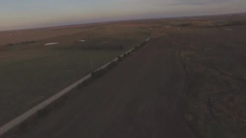  Drone Push In ATV By Road Video stock 92428520