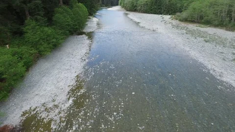  Drone Push Back Man in River  Video stock 92174992