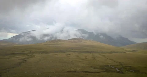 Drone Push Out Mountain Clouds Stock Footage 161548872