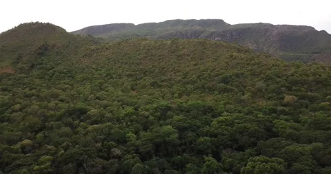 Drone push-in shot of mountains and Cerrado biome, Natividade, Tocantins Stock Footage 317732127
