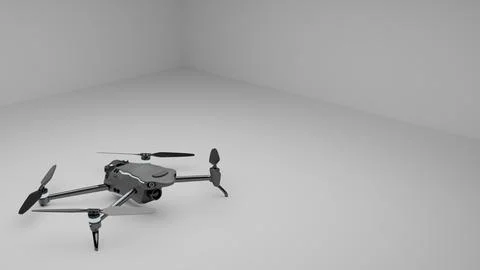 Drone quadcopter 3D render isolated on white background Stock Illustration