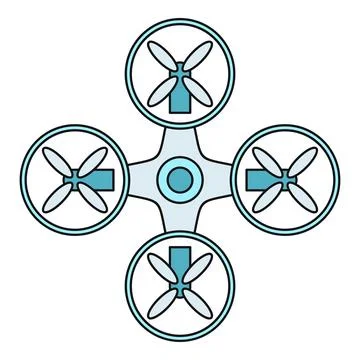 Drone quadcopter aerial flying technology remote control icon Stock Illustration