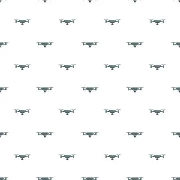 Drone quadcopter aerial technology seamless pattern background Stock Illustration