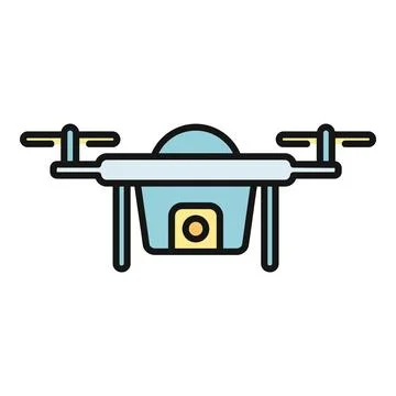 Drone quadcopter camera flying surveillance technology icon Stock Illustration