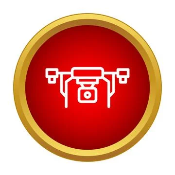 Drone quadcopter with camera icon flat design 스톡 일러스트