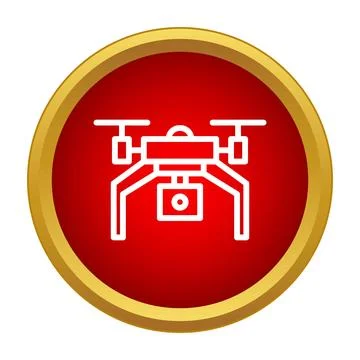 Drone quadcopter with camera icon for remote sensing 스톡 일러스트